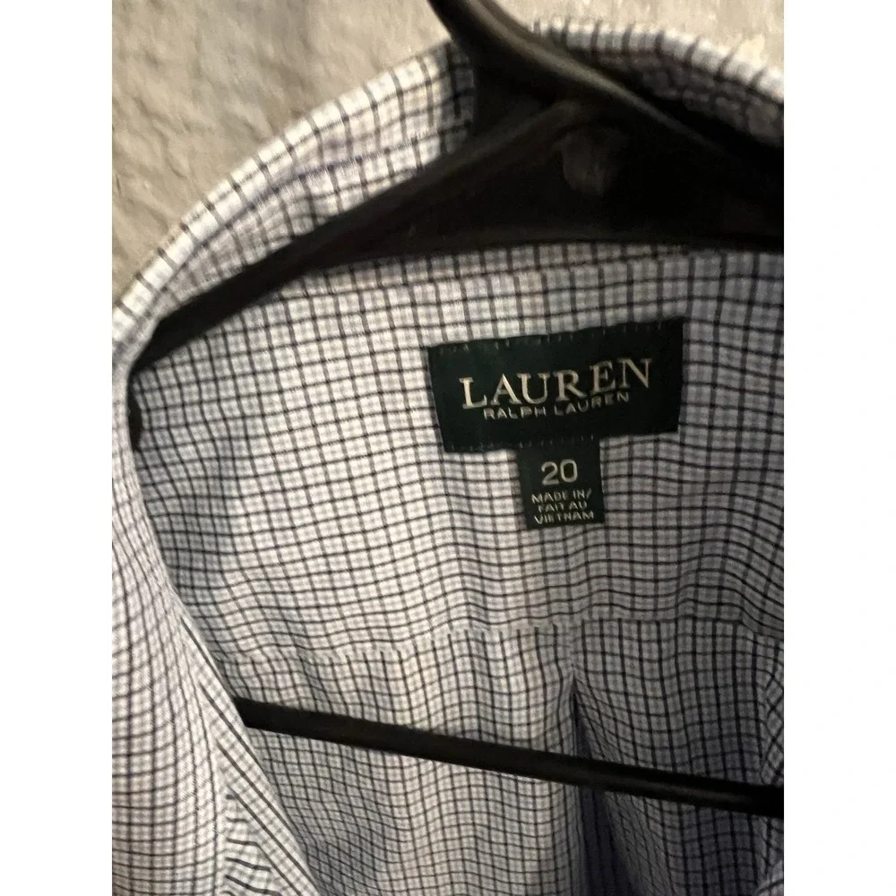 Lauren Ralph‎ Lauren Shirt Boys Size 20 Blue Plaid Long Sleeve Button Down